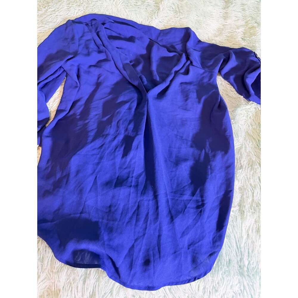 Lush Solid Dark Blue Faux Hi Low Blouse Size M Nordstroms Flow